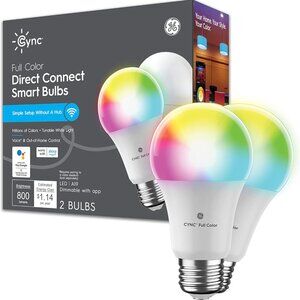 NWT 2-Pack GE CYNC A19 Smart LED Light Color Changing Bulbs